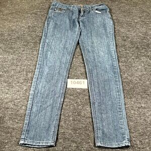 Free Culture Jeans Womens 7 Blue Denim Cotton Stretch Medium Wash Straight Leg